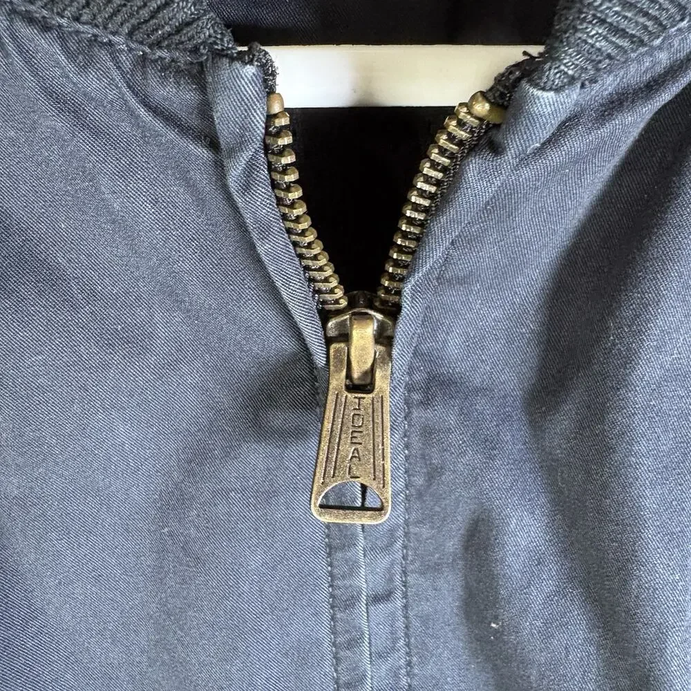 Vintage Old Navy Bomber Jacket Mens Small Blue Varsity Mesh Lined Band Collar